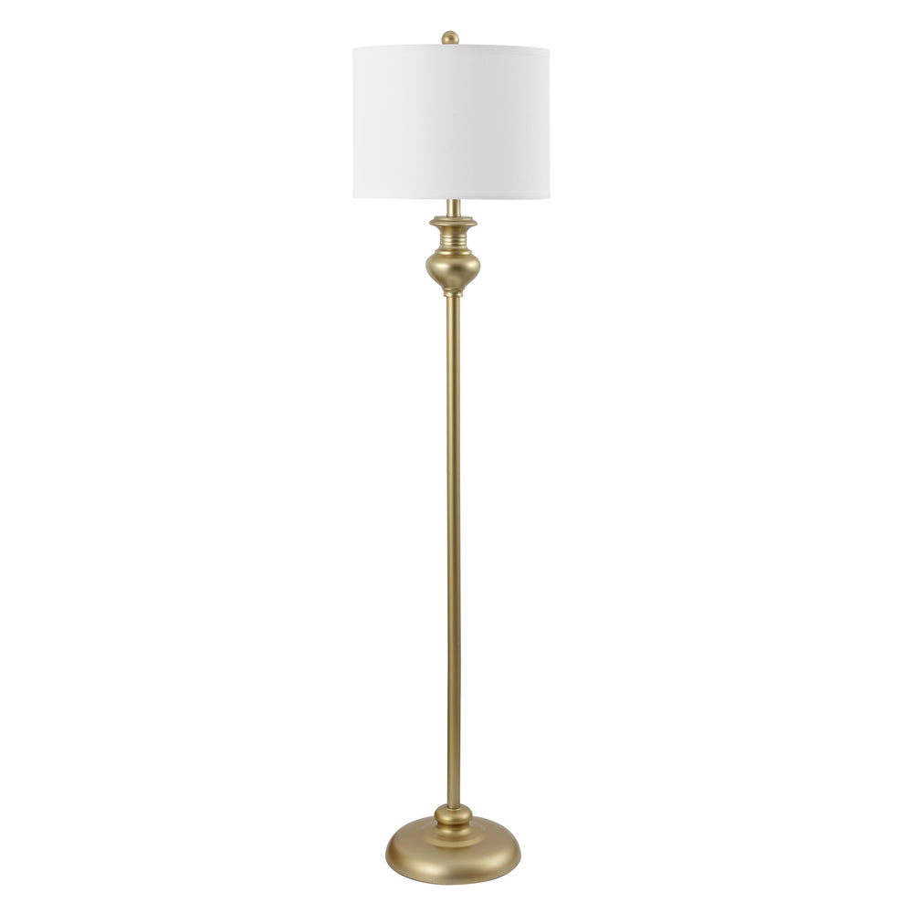 Safavieh Erlan, 61-inch Elegant Gold Iron Floor Lamp - Stylish Lighting For Living Room & Cozy Corners Gold Metal Body ,Fabric Shade Fll4083b