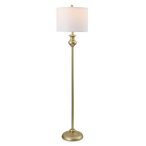 Safavieh Erlan, 61-inch Elegant Gold Iron Floor Lamp - Stylish Lighting For Living Room & Cozy Corners Gold Metal Body ,Fabric Shade Fll4083b