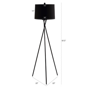 Safavieh PARSEN, PARSEN 61.5 Inch Black Iron Floor Lamp - Modern Minimalist Design for Stylish Ambient Lighting FLL4084A