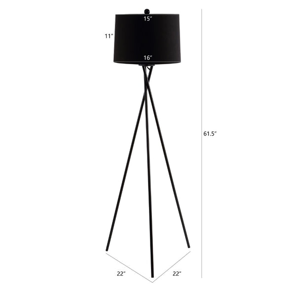 Safavieh PARSEN, PARSEN 61.5 Inch Black Iron Floor Lamp - Modern Minimalist Design for Stylish Ambient Lighting FLL4084A