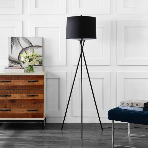 Safavieh PARSEN, PARSEN 61.5 Inch Black Iron Floor Lamp - Modern Minimalist Design for Stylish Ambient Lighting FLL4084A