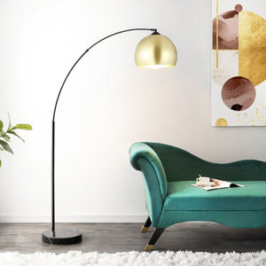 Safavieh GLARIEN, 70-Inch Gold & Black Metal Floor Lamp with Marble Base – Modern Elegance for Any Space FLL4087A