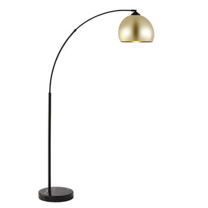 Safavieh GLARIEN, 70-Inch Gold & Black Metal Floor Lamp with Marble Base – Modern Elegance for Any Space FLL4087A