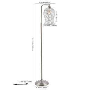 Safavieh IZZY, 61.5 Inch Nickel Iron Floor Lamp – Modern Minimalist Design for Living Rooms & Reading Nooks FLL4088A