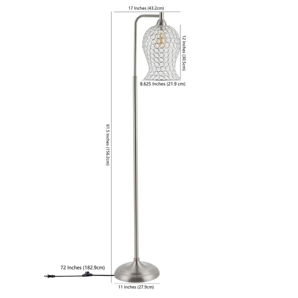 Safavieh IZZY, 61.5 Inch Nickel Iron Floor Lamp – Modern Minimalist Design for Living Rooms & Reading Nooks FLL4088A