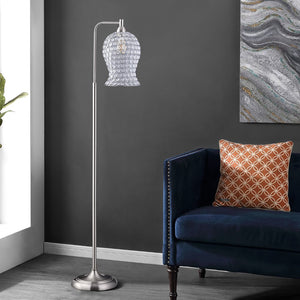 Safavieh IZZY, 61.5 Inch Nickel Iron Floor Lamp – Modern Minimalist Design for Living Rooms & Reading Nooks FLL4088A
