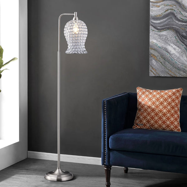 Safavieh IZZY, 61.5 Inch Nickel Iron Floor Lamp – Modern Minimalist Design for Living Rooms & Reading Nooks FLL4088A
