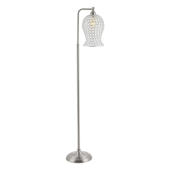 Safavieh IZZY, 61.5 Inch Nickel Iron Floor Lamp – Modern Minimalist Design for Living Rooms & Reading Nooks FLL4088A