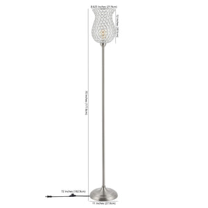 Safavieh RICKY, 70-Inch Nickel Iron Floor Lamp – Modern Slim Profile for Ambient Lighting in Any Room FLL4089A
