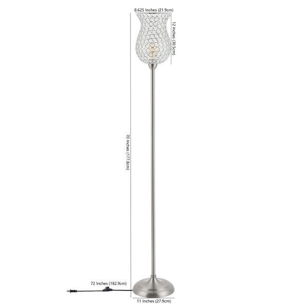Safavieh RICKY, 70-Inch Nickel Iron Floor Lamp – Modern Slim Profile for Ambient Lighting in Any Room FLL4089A