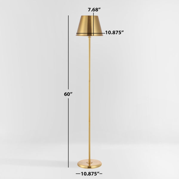 Safavieh ASHER, 60-Inch Brass Iron Floor Lamp - Elegant, Durable Lighting for Living Rooms & Bedrooms FLL4094A
