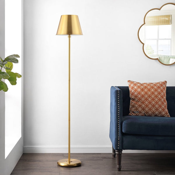 Safavieh ASHER, 60-Inch Brass Iron Floor Lamp - Elegant, Durable Lighting for Living Rooms & Bedrooms FLL4094A