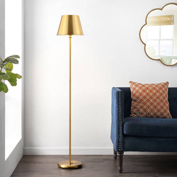 Safavieh ASHER, 60-Inch Brass Iron Floor Lamp - Elegant, Durable Lighting for Living Rooms & Bedrooms FLL4094A