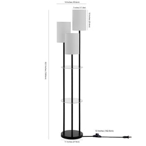 Safavieh SOREN, 3-Light Minimalist Floor Lamp, 62.5 Inch Tall, Matte Black Iron Design for Modern Spaces FLL4096A
