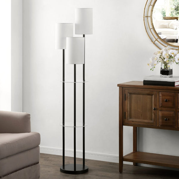 Safavieh SOREN, 3-Light Minimalist Floor Lamp, 62.5 Inch Tall, Matte Black Iron Design for Modern Spaces FLL4096A