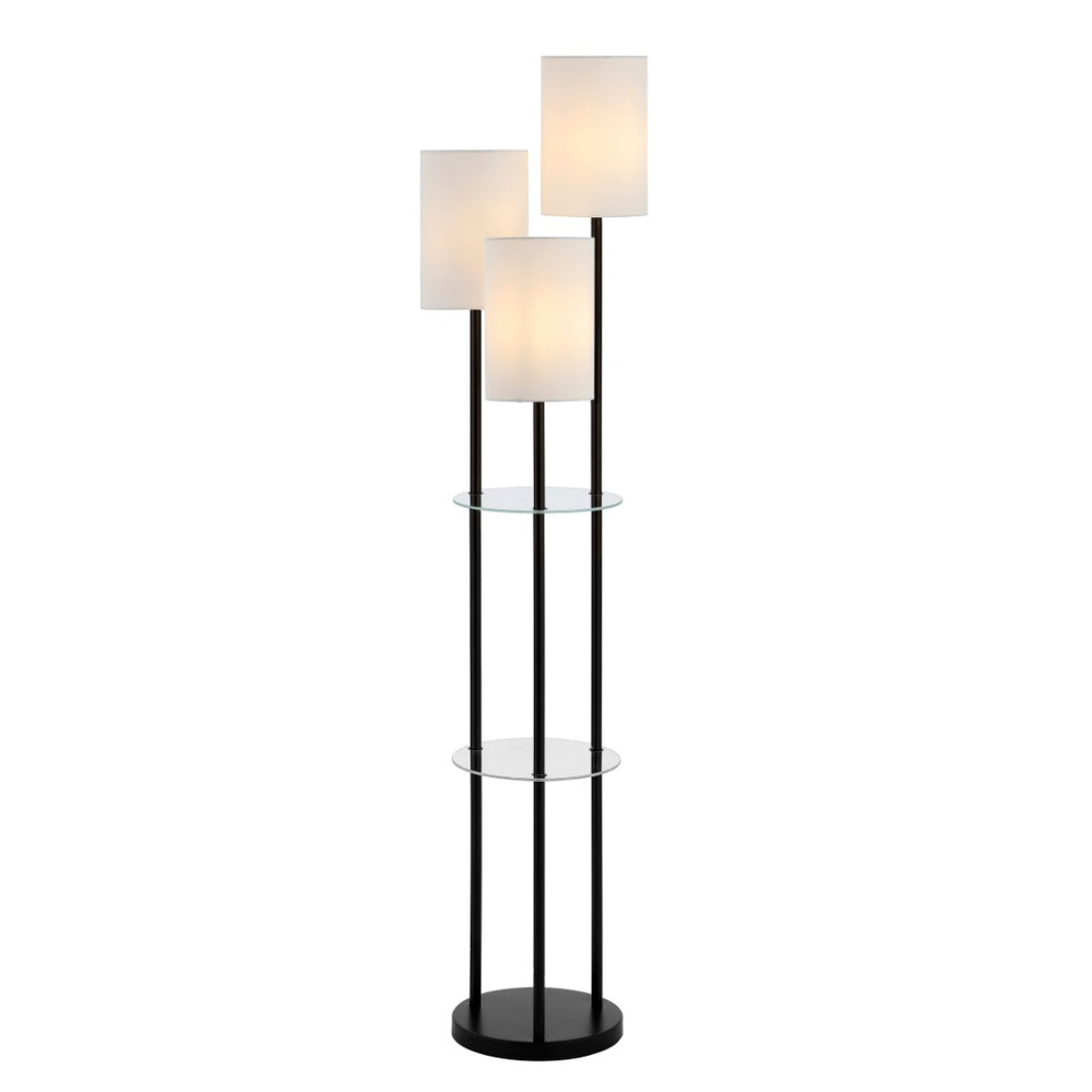 Safavieh SOREN, 3-Light Minimalist Floor Lamp, 62.5 Inch Tall, Matte Black Iron Design for Modern Spaces FLL4096A