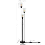 Safavieh Remis Glass And Iron Floor Lamp  Black FLL4098A