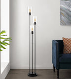 Safavieh Remis Glass And Iron Floor Lamp  Black FLL4098A