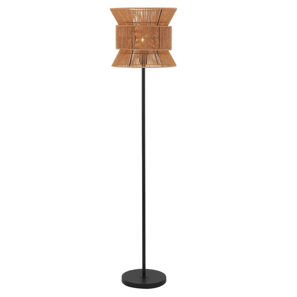 Safavieh BOYER, 60-Inch Iron Floor Lamp in Natural/Black - Stylish Ambient Lighting for Any Room Décor FLL4100A