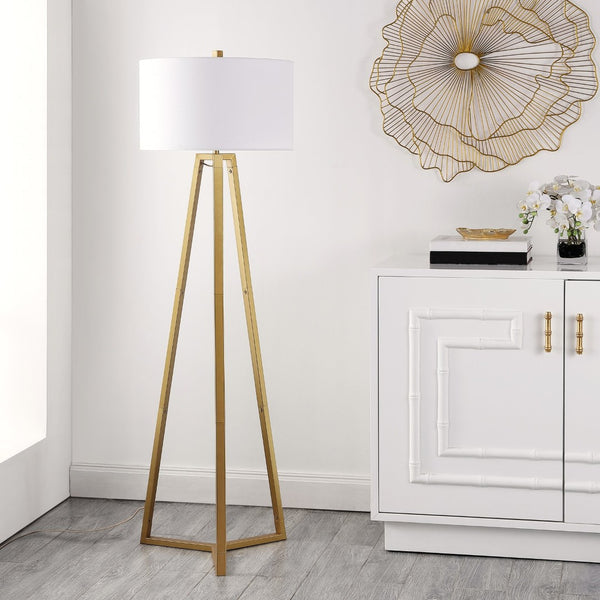 Safavieh DEISA, DEISA Gold Iron Floor Lamp, 64-Inch Modern Design for Ambient Lighting in Living Rooms & Offices FLL4101A