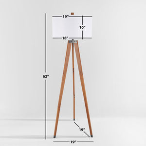 Safavieh CAMEO, 62.5-Inch Walnut Wood & Iron Floor Lamp - Elegant Ambient Lighting for Modern & Classic Spaces FLL4102A