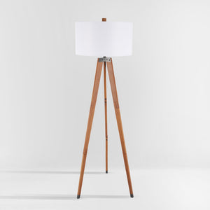 Safavieh CAMEO, 62.5-Inch Walnut Wood & Iron Floor Lamp - Elegant Ambient Lighting for Modern & Classic Spaces FLL4102A