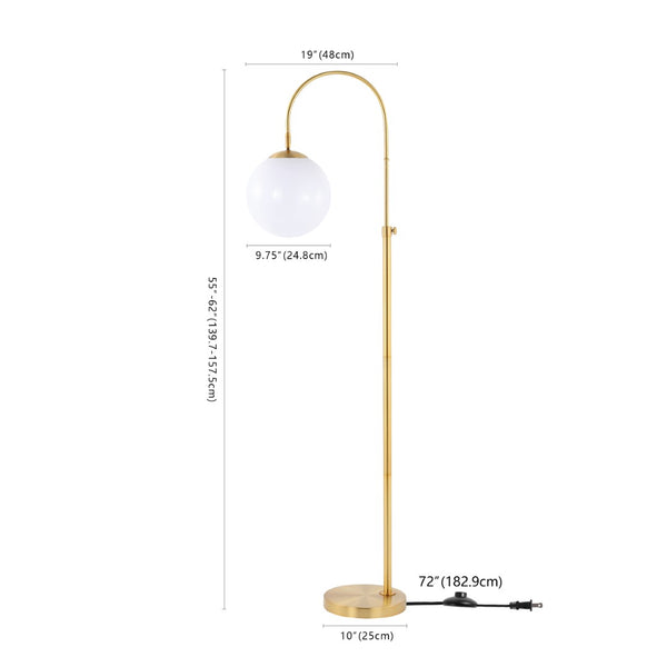 Safavieh HAMIL, Adjustable Brass-Gold Iron Floor Lamp, 55-62 Inch, Elegant Lighting for Any Space FLL4103A