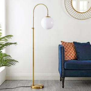 Safavieh HAMIL, Adjustable Brass-Gold Iron Floor Lamp, 55-62 Inch, Elegant Lighting for Any Space FLL4103A