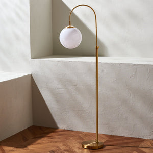 Safavieh HAMIL, Adjustable Brass-Gold Iron Floor Lamp, 55-62 Inch, Elegant Lighting for Any Space FLL4103A