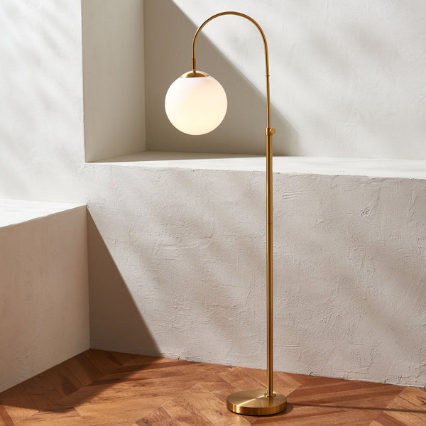 Safavieh HAMIL, Adjustable Brass-Gold Iron Floor Lamp, 55-62 Inch, Elegant Lighting for Any Space FLL4103A