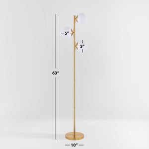 Safavieh DEVLYN, Sleek 3-Light Gold Metal Floor Lamp - Modern Design for Living Rooms & Home Offices FLL4104A