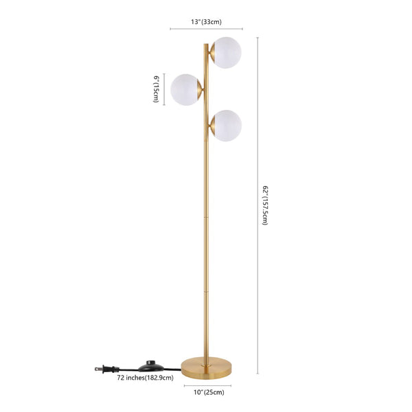 Safavieh DEVLYN, Sleek 3-Light Gold Metal Floor Lamp - Modern Design for Living Rooms & Home Offices FLL4104A