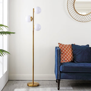 Safavieh DEVLYN, Sleek 3-Light Gold Metal Floor Lamp - Modern Design for Living Rooms & Home Offices FLL4104A