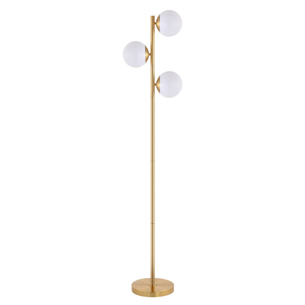 Safavieh DEVLYN, Sleek 3-Light Gold Metal Floor Lamp - Modern Design for Living Rooms & Home Offices FLL4104A