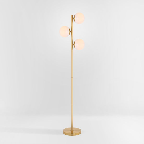 Safavieh DEVLYN, Sleek 3-Light Gold Metal Floor Lamp - Modern Design for Living Rooms & Home Offices FLL4104A