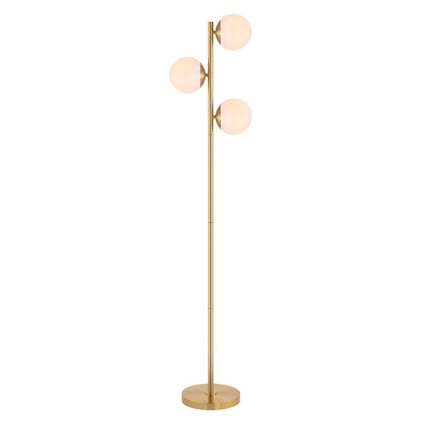Safavieh DEVLYN, Sleek 3-Light Gold Metal Floor Lamp - Modern Design for Living Rooms & Home Offices FLL4104A