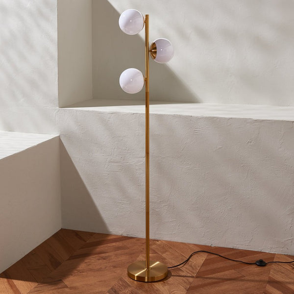 Safavieh DEVLYN, Sleek 3-Light Gold Metal Floor Lamp - Modern Design for Living Rooms & Home Offices FLL4104A