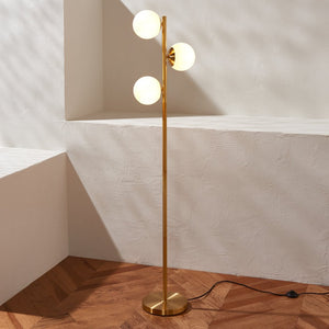 Safavieh DEVLYN, Sleek 3-Light Gold Metal Floor Lamp - Modern Design for Living Rooms & Home Offices FLL4104A