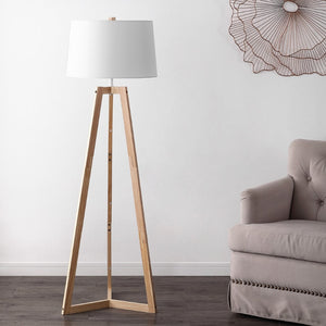 Safavieh ISMERIA, 58.75" Natural Wood and Iron Floor Lamp – Modern Design for Stylish Illumination in Any Room FLL4106A