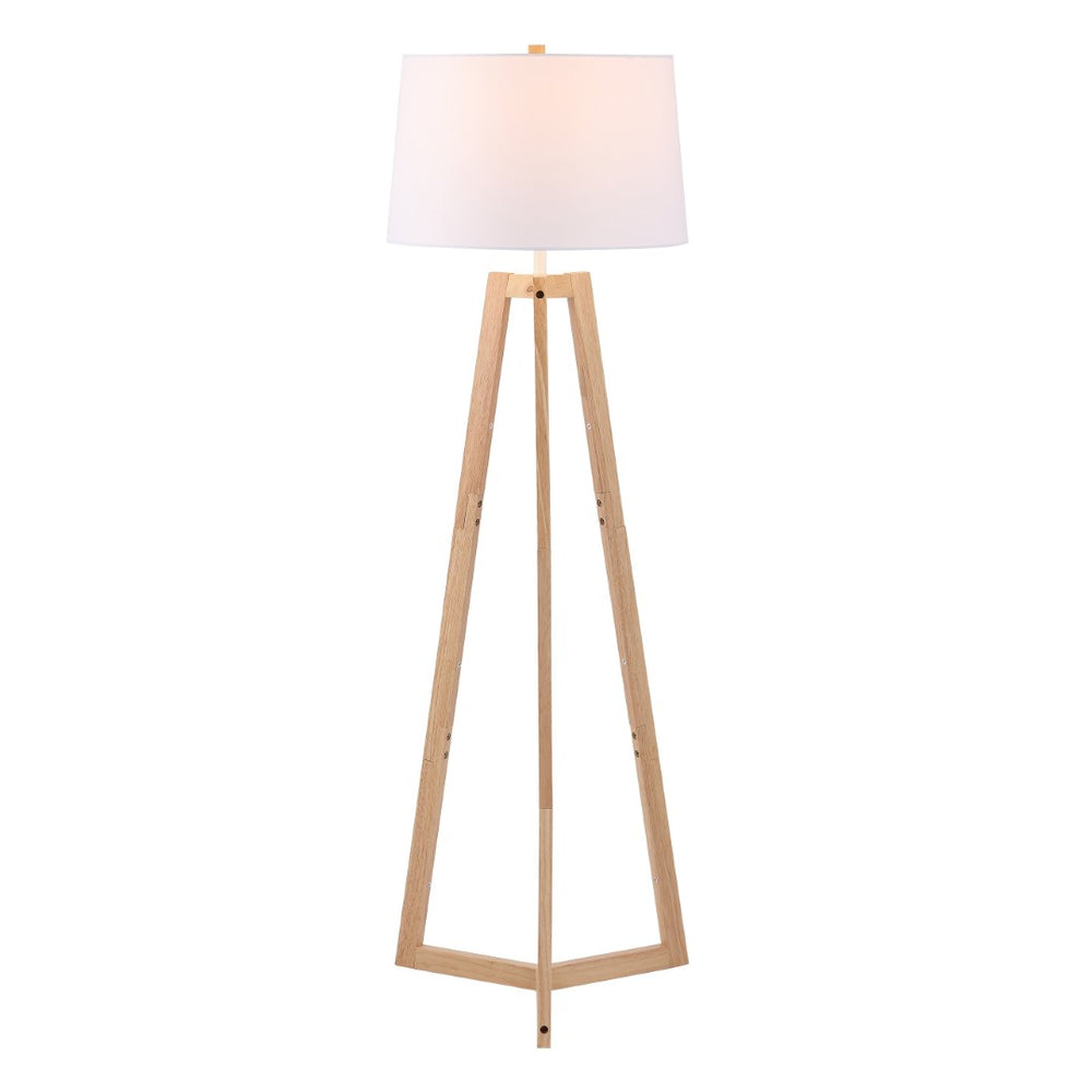 Safavieh ISMERIA, 58.75" Natural Wood and Iron Floor Lamp – Modern Design for Stylish Illumination in Any Room FLL4106A
