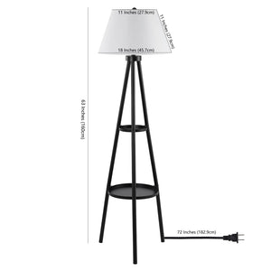 Safavieh DOREA, 63-Inch Black Metal Floor Lamp - Minimalist Design for Modern Homes & Cozy Ambiance Lighting FLL4107A