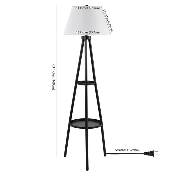 Safavieh DOREA, 63-Inch Black Metal Floor Lamp - Minimalist Design for Modern Homes & Cozy Ambiance Lighting FLL4107A
