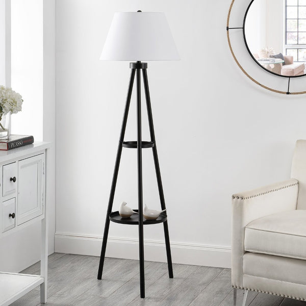 Safavieh DOREA, 63-Inch Black Metal Floor Lamp - Minimalist Design for Modern Homes & Cozy Ambiance Lighting FLL4107A