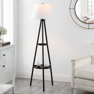 Safavieh DOREA, 63-Inch Black Metal Floor Lamp - Minimalist Design for Modern Homes & Cozy Ambiance Lighting FLL4107A