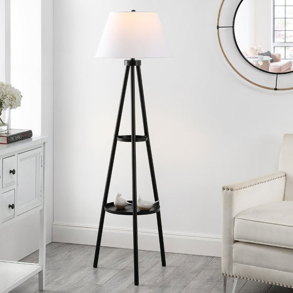 Safavieh DOREA, 63-Inch Black Metal Floor Lamp - Minimalist Design for Modern Homes & Cozy Ambiance Lighting FLL4107A