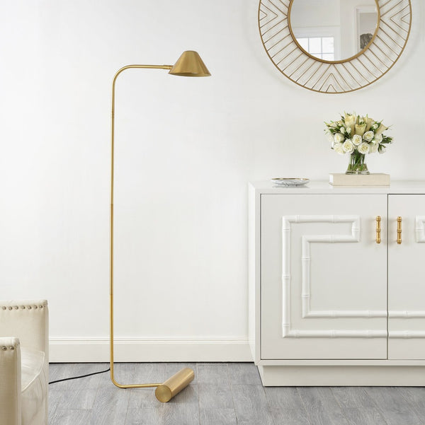 Safavieh LAVERNE, 62-Inch Brass & Iron Floor Lamp - Elegant Ambient Lighting for Modern and Classic Décor FLL4113A
