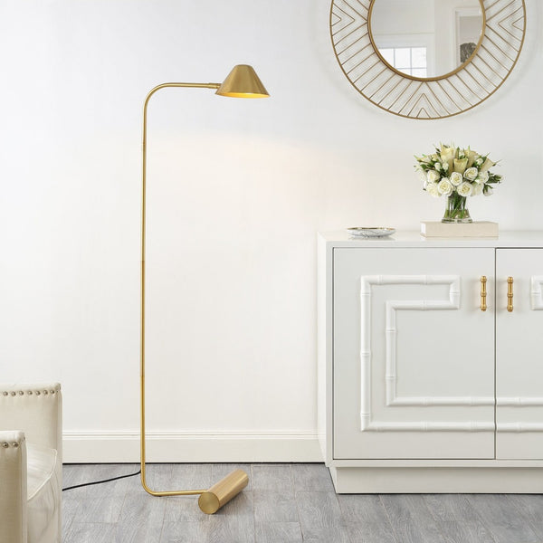 Safavieh LAVERNE, 62-Inch Brass & Iron Floor Lamp - Elegant Ambient Lighting for Modern and Classic Décor FLL4113A