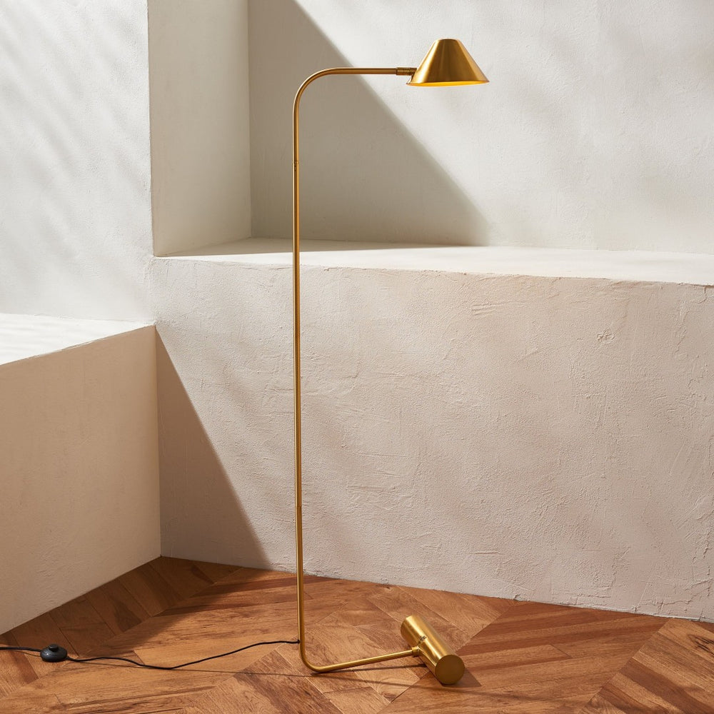 Safavieh LAVERNE, 62-Inch Brass & Iron Floor Lamp - Elegant Ambient Lighting for Modern and Classic Décor FLL4113A