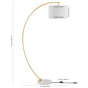 Safavieh MADIGAN, 70-Inch Gold and White Iron/Marble Floor Lamp – Elegant Arc for Modern Home Illumination FLL4115A