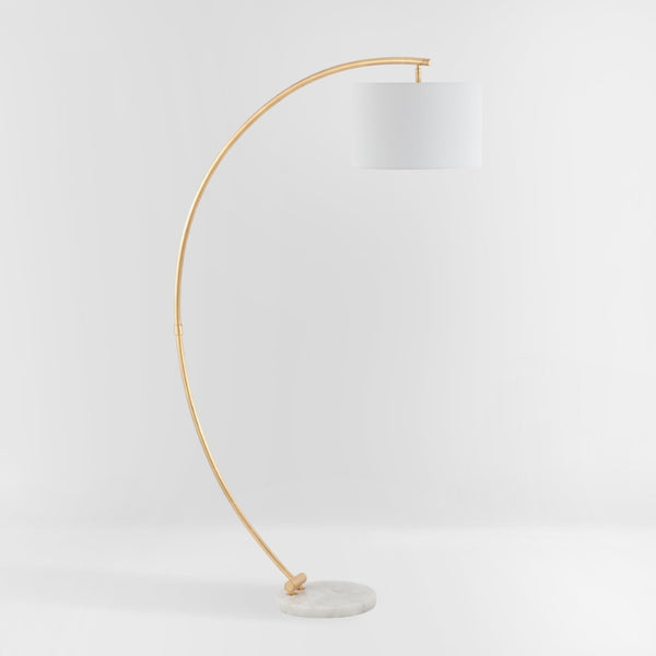 Safavieh MADIGAN, 70-Inch Gold and White Iron/Marble Floor Lamp – Elegant Arc for Modern Home Illumination FLL4115A